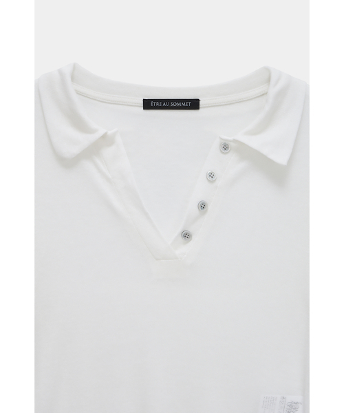 ETRE AU SOMMET(エトレオソメ)の「Rib Collar tattoo Long Sleeve Top (White)(Tシャツ/カットソー・レディース・ホワイト・FREE)」の6枚目の写真