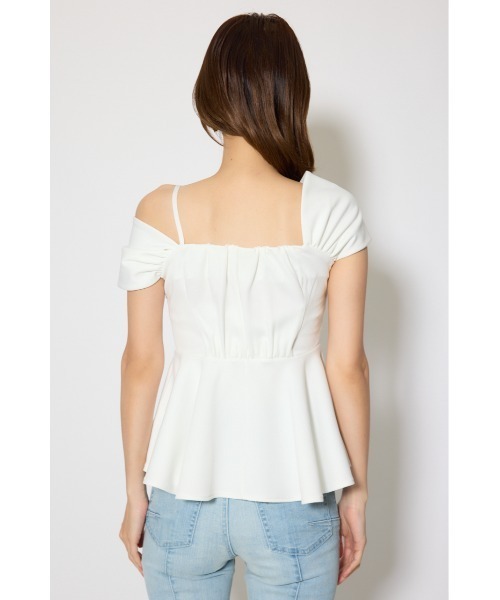 rienda（リエンダ）の「ワンショルペプラムカットトップス　春服　夏服（Tシャツ/カットソー・レディース・ブラック/ライトブルー/ホワイト・FREE）」の11枚目の写真
