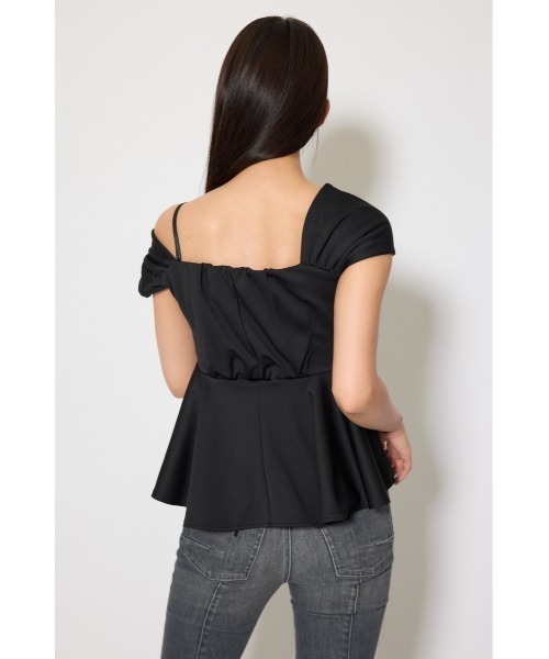 rienda（リエンダ）の「ワンショルペプラムカットトップス　春服　夏服（Tシャツ/カットソー・レディース・ブラック/ライトブルー/ホワイト・FREE）」の17枚目の写真