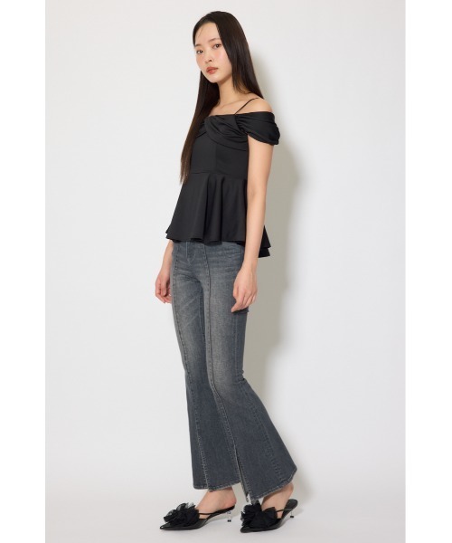 rienda（リエンダ）の「ワンショルペプラムカットトップス　春服　夏服（Tシャツ/カットソー・レディース・ブラック/ライトブルー/ホワイト・FREE）」の19枚目の写真