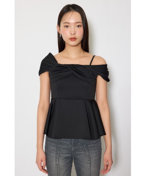 rienda（リエンダ）の「ワンショルペプラムカットトップス　春服　夏服（Tシャツ/カットソー・レディース・ブラック/ライトブルー/ホワイト・FREE）」の21枚目の写真