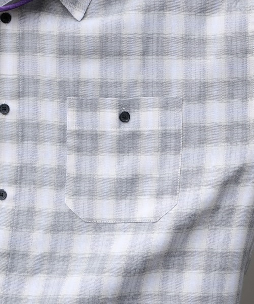 Perushu（ペルーシュ）の「HOODED DRAWSTRING CHECKED SHIRT／フード付きドローコードチェックシャツ（シャツ/ブラウス・メンズ・ホワイト系その他/ネイビー系・LARGE/MEDIUM）」の19枚目の写真