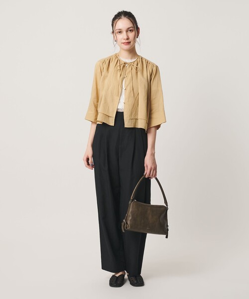 BEAUTY&YOUTH UNITED ARROWS（ビューティーアンドユースユナイテッドアローズ）の「麻ブレンド フロントリボン ティアード シャツ ウォッシャブル（シャツ/ブラウス・レディース・ベージュ/オレンジ/ホワイト・FREE）」の10枚目の写真