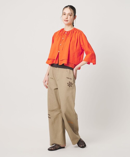 BEAUTY&YOUTH UNITED ARROWS（ビューティーアンドユースユナイテッドアローズ）の「麻ブレンド フロントリボン ティアード シャツ ウォッシャブル（シャツ/ブラウス・レディース・ベージュ/オレンジ/ホワイト・FREE）」の14枚目の写真