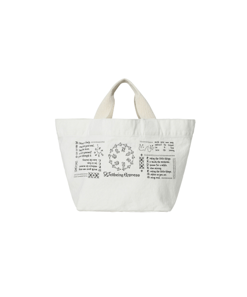 WELLBEING EXPRESS(ウェルビーイングエクスプレス)の「Message Mini Eco Bag White(エコバッグ/サブバッグ・レディース・その他・OS)」の2枚目の写真
