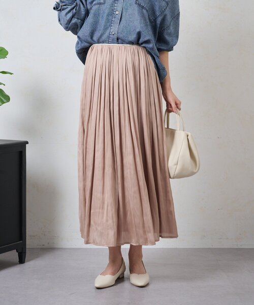 Jena espace merveilleux（ジェナ　エスパスメルヴェイユ）の「細ラインフレアスカート（スカート・レディース・ネイビー/ベージュ/アイボリー・FREE）」の2枚目の写真