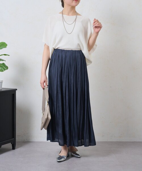 Jena espace merveilleux（ジェナ　エスパスメルヴェイユ）の「細ラインフレアスカート（スカート・レディース・ネイビー/ベージュ/アイボリー・FREE）」の3枚目の写真