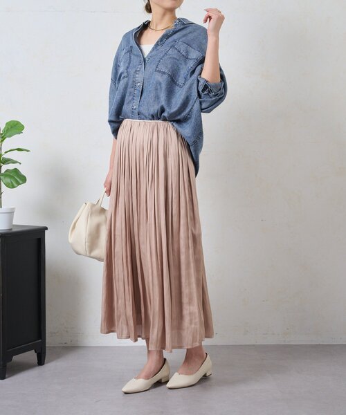 Jena espace merveilleux（ジェナ　エスパスメルヴェイユ）の「細ラインフレアスカート（スカート・レディース・ネイビー/ベージュ/アイボリー・FREE）」の22枚目の写真