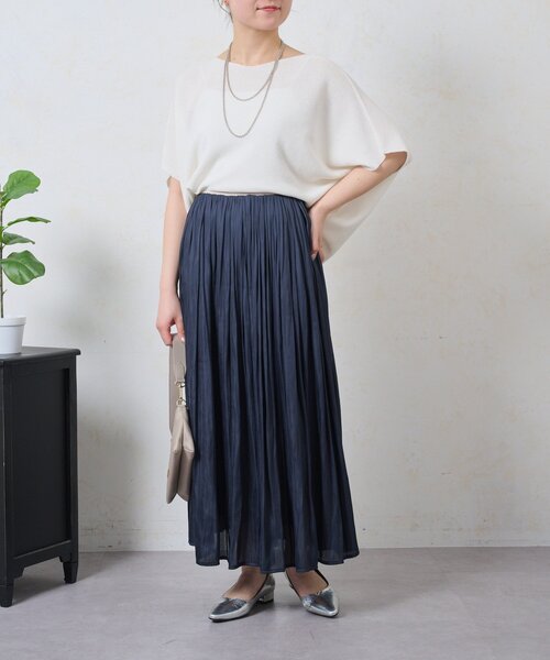 Jena espace merveilleux（ジェナ　エスパスメルヴェイユ）の「細ラインフレアスカート（スカート・レディース・ネイビー/ベージュ/アイボリー・FREE）」の19枚目の写真
