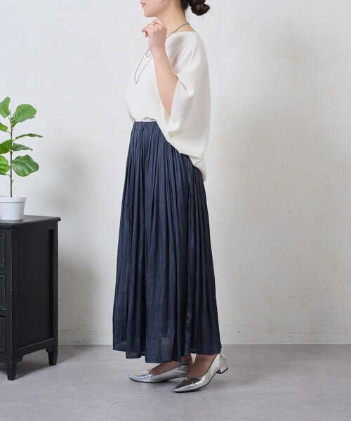 Jena espace merveilleux（ジェナ　エスパスメルヴェイユ）の「細ラインフレアスカート（スカート・レディース・ネイビー/ベージュ/アイボリー・FREE）」の6枚目の写真