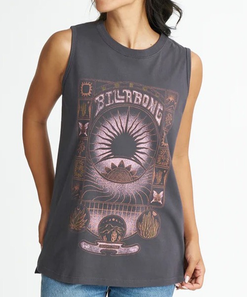 BILLABONG（ビラボン）の「BILLABONG/ビラボン タンクトップ UVカット GRAPHIC LOOSE TANK TOP BG01C360（タンクトップ・レディース・ホワイト/スミクロ・M）」の2枚目の写真