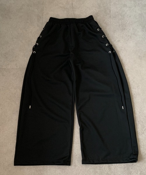link lot(リンクロット)の「サイドレースアップワイドスウェットパンツ(スウェットパンツ・メンズ・ブラック/グレー・L/M)」の3枚目の写真