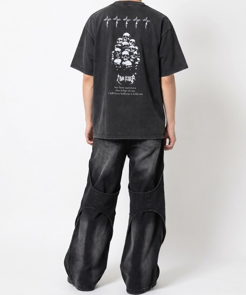 ARULE(アルール)の「A'GEM/9 × .kom 『ARULE/アルール』 ダメージレイヤード ワイドデニムパンツ(デニムパンツ・メンズ・ブラック系・L)」の5枚目の写真