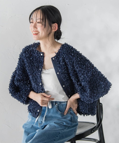 Droite lautreamont(ドロワットロートレアモン)の「ショウセンモールインレーブルゾン(ブルゾン・レディース・ネイビー/オフホワイト・M)」の2枚目の写真
