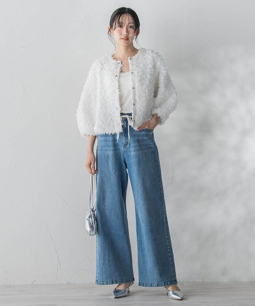 Droite lautreamont(ドロワットロートレアモン)の「ショウセンモールインレーブルゾン(ブルゾン・レディース・ネイビー/オフホワイト・M)」の8枚目の写真