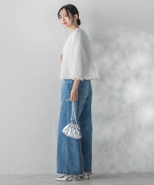 Droite lautreamont(ドロワットロートレアモン)の「ショウセンモールインレーブルゾン(ブルゾン・レディース・ネイビー/オフホワイト・M)」の10枚目の写真