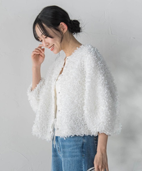 Droite lautreamont(ドロワットロートレアモン)の「ショウセンモールインレーブルゾン(ブルゾン・レディース・ネイビー/オフホワイト・M)」の5枚目の写真