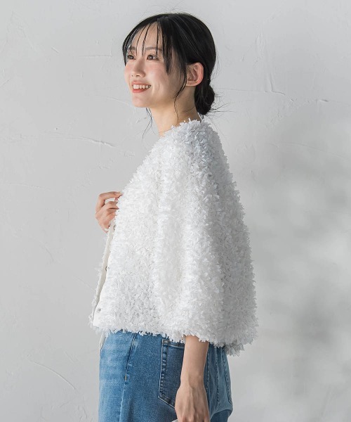Droite lautreamont(ドロワットロートレアモン)の「ショウセンモールインレーブルゾン(ブルゾン・レディース・ネイビー/オフホワイト・M)」の6枚目の写真