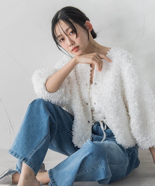 Droite lautreamont(ドロワットロートレアモン)の「ショウセンモールインレーブルゾン(ブルゾン・レディース・ネイビー/オフホワイト・M)」の13枚目の写真