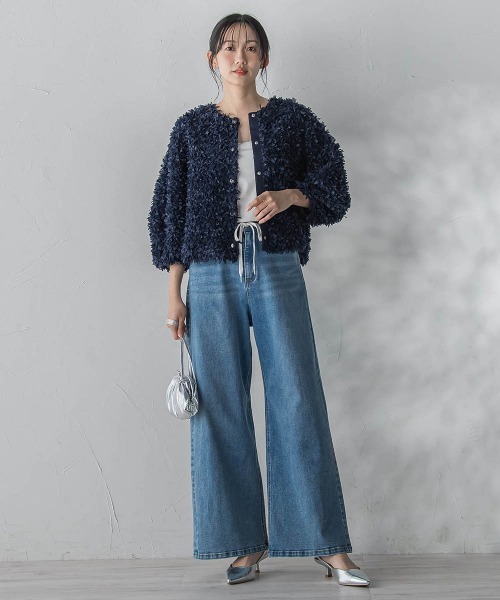 Droite lautreamont(ドロワットロートレアモン)の「ショウセンモールインレーブルゾン(ブルゾン・レディース・ネイビー/オフホワイト・M)」の18枚目の写真