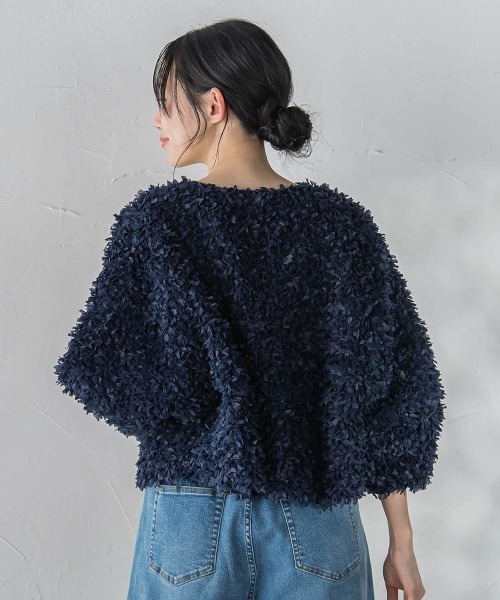 Droite lautreamont(ドロワットロートレアモン)の「ショウセンモールインレーブルゾン(ブルゾン・レディース・ネイビー/オフホワイト・M)」の16枚目の写真