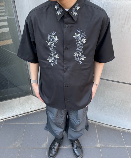 link lot（リンクロット）の「花柄刺繍入り半袖シャツ（シャツ/ブラウス・メンズ・ホワイト系その他/ホワイト/ブラック/ブラック系その他・L/XL/M）」の18枚目の写真