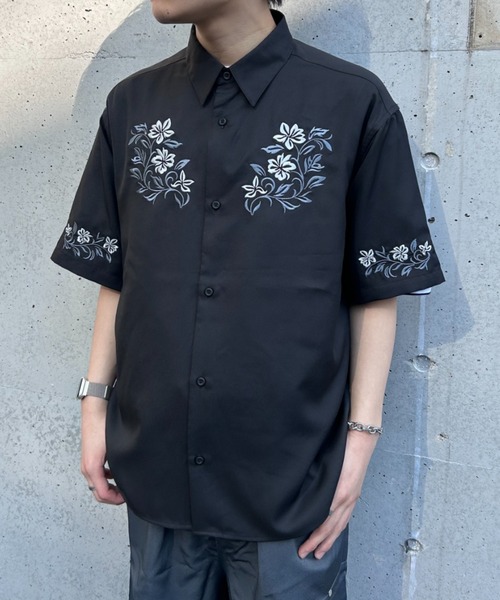 link lot（リンクロット）の「花柄刺繍入り半袖シャツ（シャツ/ブラウス・メンズ・ホワイト系その他/ホワイト/ブラック/ブラック系その他・L/XL/M）」の19枚目の写真
