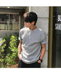 MINDBRIDGE（マインドブリッジ）の「ワッフルヘンリーネックデイリー半袖Tシャツ - 3カラー（Tシャツ/カットソー）」