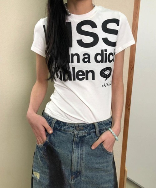 Vipoa(ヴィポア)の「KISS LOGOグラフィックTシャツ(Tシャツ/カットソー・レディース・ブルー/ホワイト・FREE)」の13枚目の写真