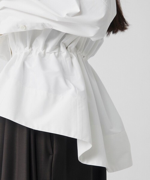 UNITED TOKYO(ユナイテッドトウキョウ)の「スタンドカラーシャツブルゾン|ウォッシャブル/軽羽織/春服(シャツ/ブラウス・レディース・その他2/ネイビー/ホワイト・FREE)」の9枚目の写真