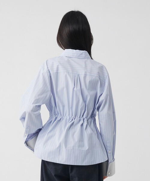 UNITED TOKYO(ユナイテッドトウキョウ)の「スタンドカラーシャツブルゾン|ウォッシャブル/軽羽織/春服(シャツ/ブラウス・レディース・その他2/ネイビー/ホワイト・FREE)」の16枚目の写真