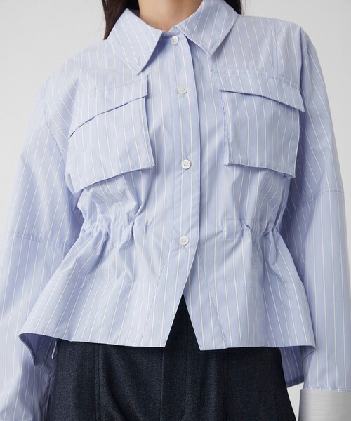 UNITED TOKYO(ユナイテッドトウキョウ)の「スタンドカラーシャツブルゾン|ウォッシャブル/軽羽織/春服(シャツ/ブラウス・レディース・その他2/ネイビー/ホワイト・FREE)」の19枚目の写真