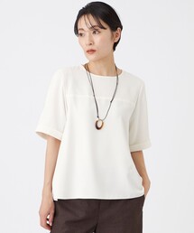 【接触冷感・吸水速乾・遮熱・UV対策・マシンウォッシャブル】【キマル!シリーズ】キマルサテンプルオーバーブラウス