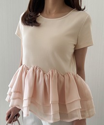 シアーフリルドッキングカットトップス