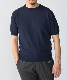 SHIPS:〈接触冷感〉 ICE COTTON クルーネック ショート スリーブ ニット Tシャツ