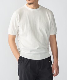 SHIPS:〈接触冷感〉 ICE COTTON クルーネック ショート スリーブ ニット Tシャツ