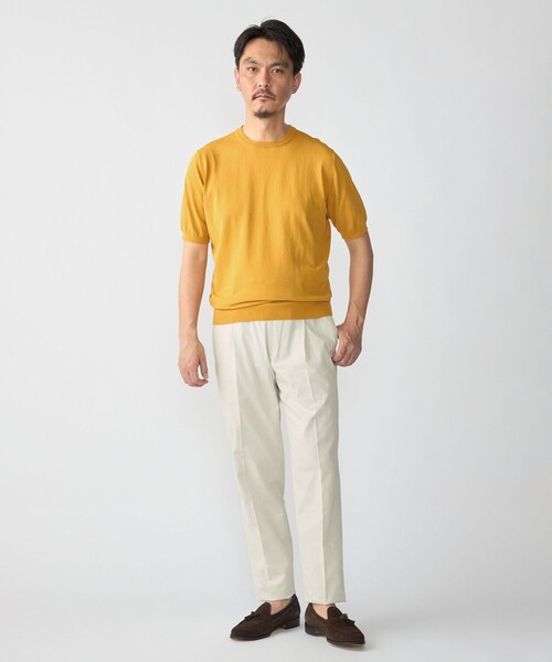 SHIPS(シップス)の「SHIPS:〈接触冷感〉 ICE COTTON クルーネック ショート スリーブ ニット Tシャツ(ニット/セーター・メンズ・ブラック/イエロー/ネイビー/ホワイト/グリーン・SMALL/MEDIUM/X-LARGE/LARGE)」の8枚目の写真