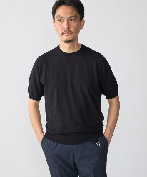 SHIPS(シップス)の「SHIPS:〈接触冷感〉 ICE COTTON クルーネック ショート スリーブ ニット Tシャツ(ニット/セーター・メンズ・ブラック/イエロー/ネイビー/ホワイト/グリーン・SMALL/MEDIUM/X-LARGE/LARGE)」の16枚目の写真