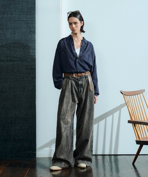 soerte(ソエルテ)の「Sheer Denim Western Shirt / シアーデニムウエスタンシャツ(シャツ/ブラウス・メンズ・ネイビー/ブルー・3/1/2)」の19枚目の写真