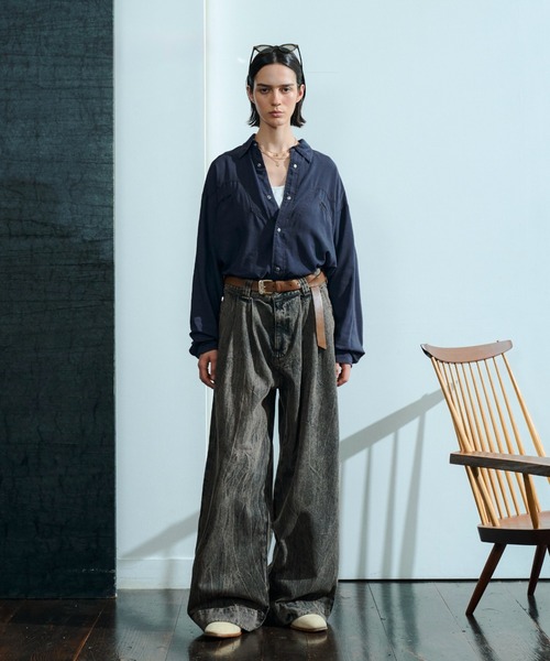 soerte(ソエルテ)の「Sheer Denim Western Shirt / シアーデニムウエスタンシャツ(シャツ/ブラウス・メンズ・ネイビー/ブルー・3/1/2)」の20枚目の写真