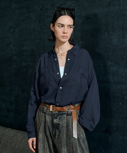 soerte(ソエルテ)の「Sheer Denim Western Shirt / シアーデニムウエスタンシャツ(シャツ/ブラウス・メンズ・ネイビー/ブルー・3/1/2)」の11枚目の写真