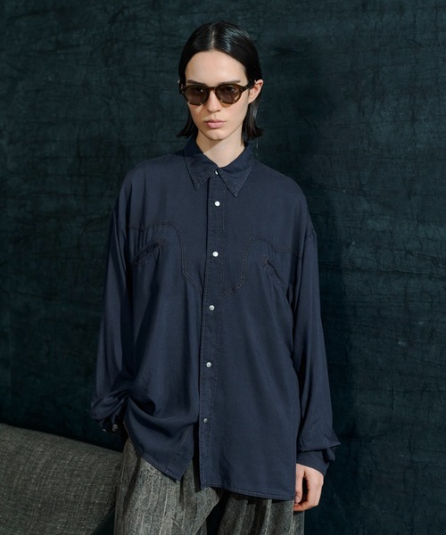 soerte(ソエルテ)の「Sheer Denim Western Shirt / シアーデニムウエスタンシャツ(シャツ/ブラウス・メンズ・ネイビー/ブルー・3/1/2)」の17枚目の写真