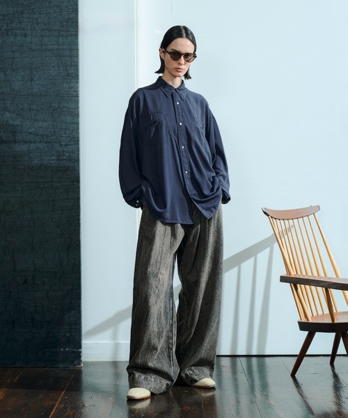 soerte(ソエルテ)の「Sheer Denim Western Shirt / シアーデニムウエスタンシャツ(シャツ/ブラウス・メンズ・ネイビー/ブルー・3/1/2)」の21枚目の写真