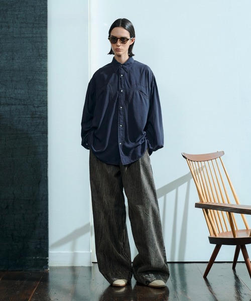 soerte(ソエルテ)の「Sheer Denim Western Shirt / シアーデニムウエスタンシャツ(シャツ/ブラウス・メンズ・ネイビー/ブルー・3/1/2)」の22枚目の写真