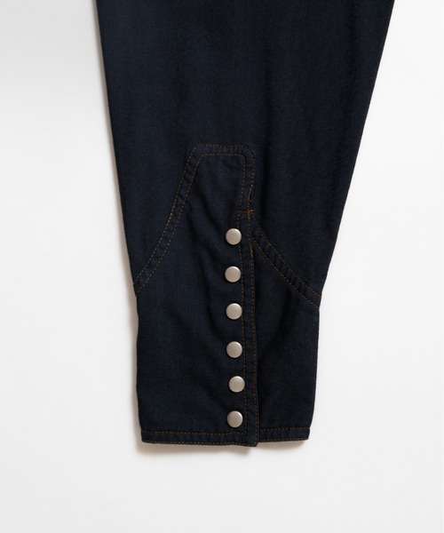 soerte(ソエルテ)の「Sheer Denim Western Shirt / シアーデニムウエスタンシャツ(シャツ/ブラウス・メンズ・ネイビー/ブルー・3/1/2)」の4枚目の写真