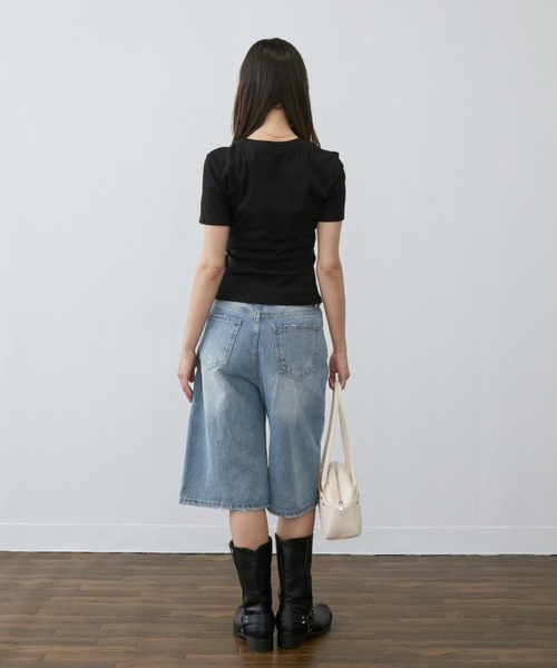 Rohwel(ローウェル)の「Classic Bermuda Denim Shorts / クラシックバミューダショートデニム(デニムパンツ・レディース・ライトブルー・MEDIUM/SMALL)」の8枚目の写真