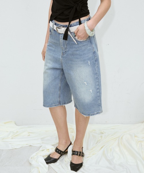 Rohwel(ローウェル)の「Classic Bermuda Denim Shorts / クラシックバミューダショートデニム(デニムパンツ・レディース・ライトブルー・MEDIUM/SMALL)」の20枚目の写真