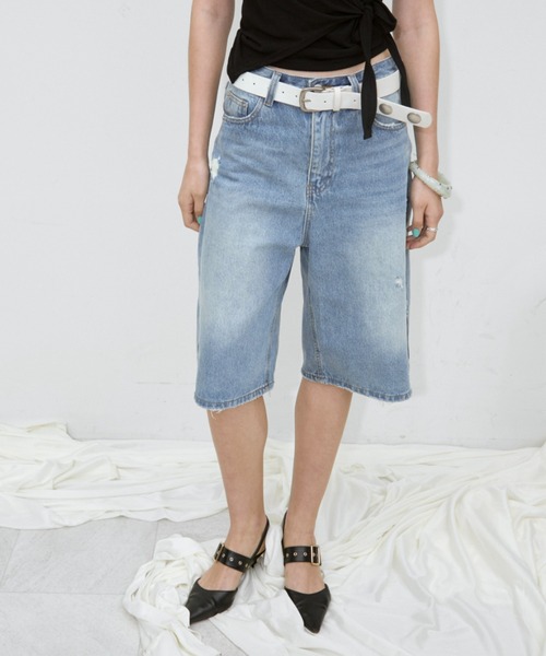 Rohwel(ローウェル)の「Classic Bermuda Denim Shorts / クラシックバミューダショートデニム(デニムパンツ・レディース・ライトブルー・MEDIUM/SMALL)」の15枚目の写真