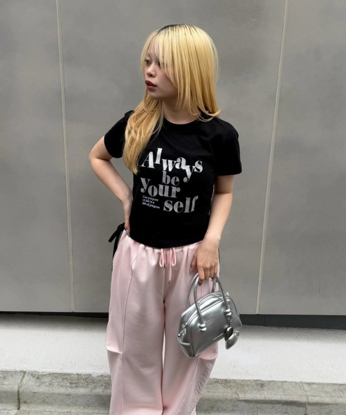 continuer de NICE CLAUP(コンティニューデナイスクラップ)の「アソートロゴドロストチビT(Tシャツ/カットソー・レディース・ドット/トップグレー/ホワイト系その他/オフホワイト/ブラック/ブラック系その他/ピンク系その他・FREE)」の5枚目の写真