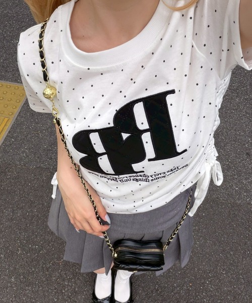 continuer de NICE CLAUP(コンティニューデナイスクラップ)の「アソートロゴドロストチビT(Tシャツ/カットソー・レディース・ドット/トップグレー/ホワイト系その他/オフホワイト/ブラック/ブラック系その他/ピンク系その他・FREE)」の1枚目の写真